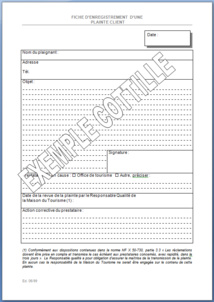 1999 - 1er édition de la Fiche de plainte 1999 - 1er édition de la Fiche de plainte