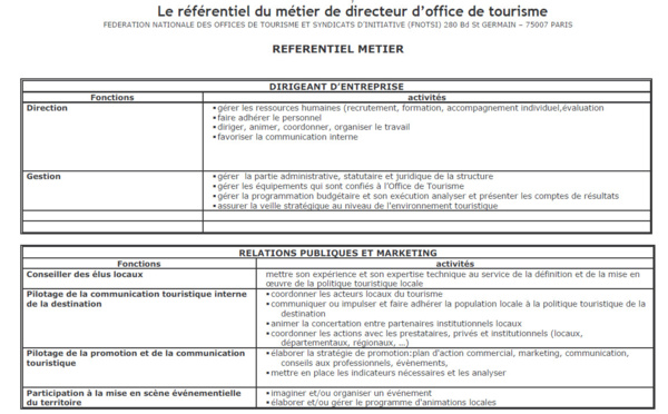 2008 - Les métiers des directeurs d'office de tourisme