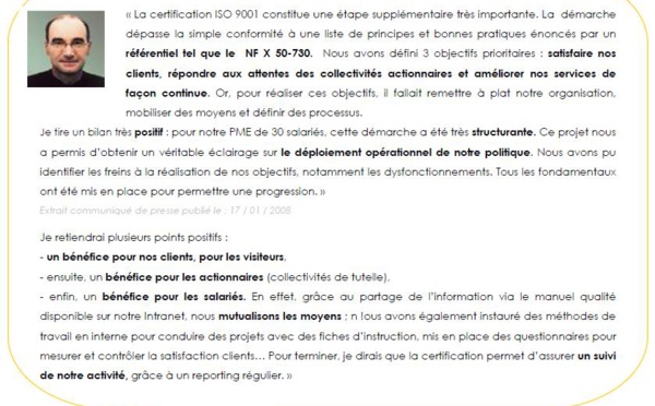 ISO 9001 - Office de tourisme d'ANGERS certifié